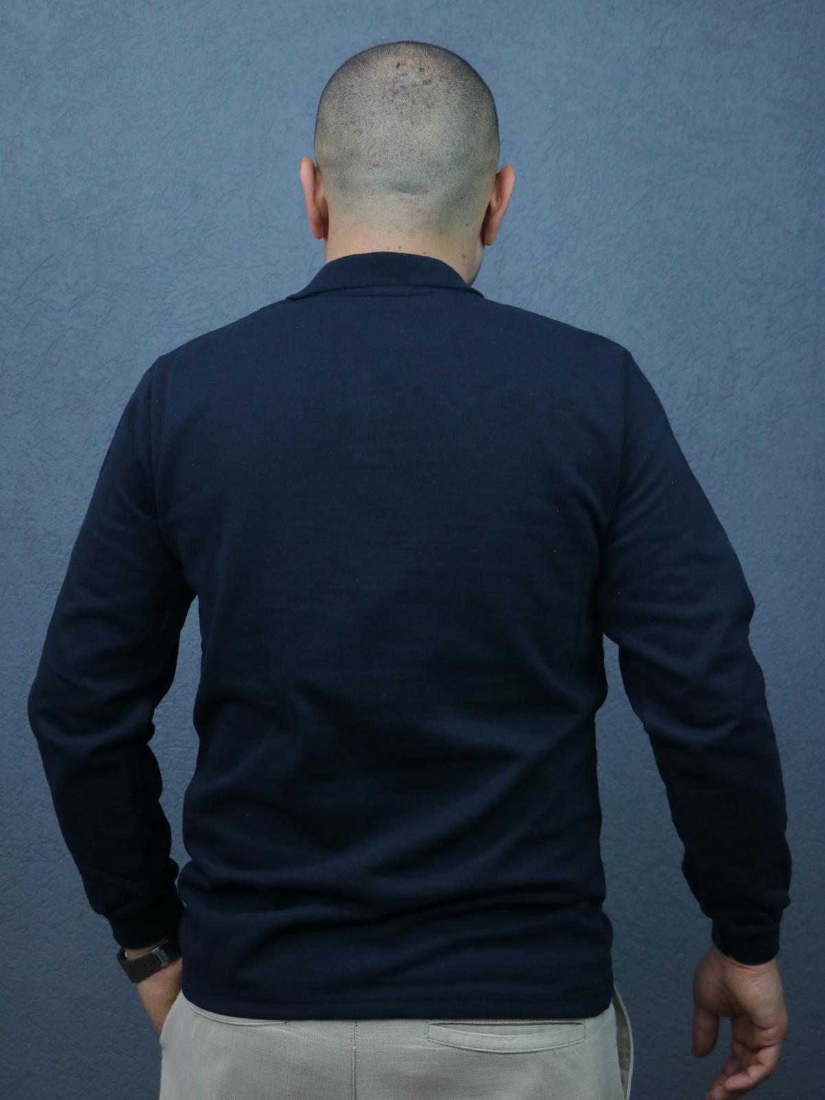 2 İplik Polo Yaka Sweat Uni Lacivert - Resim 2