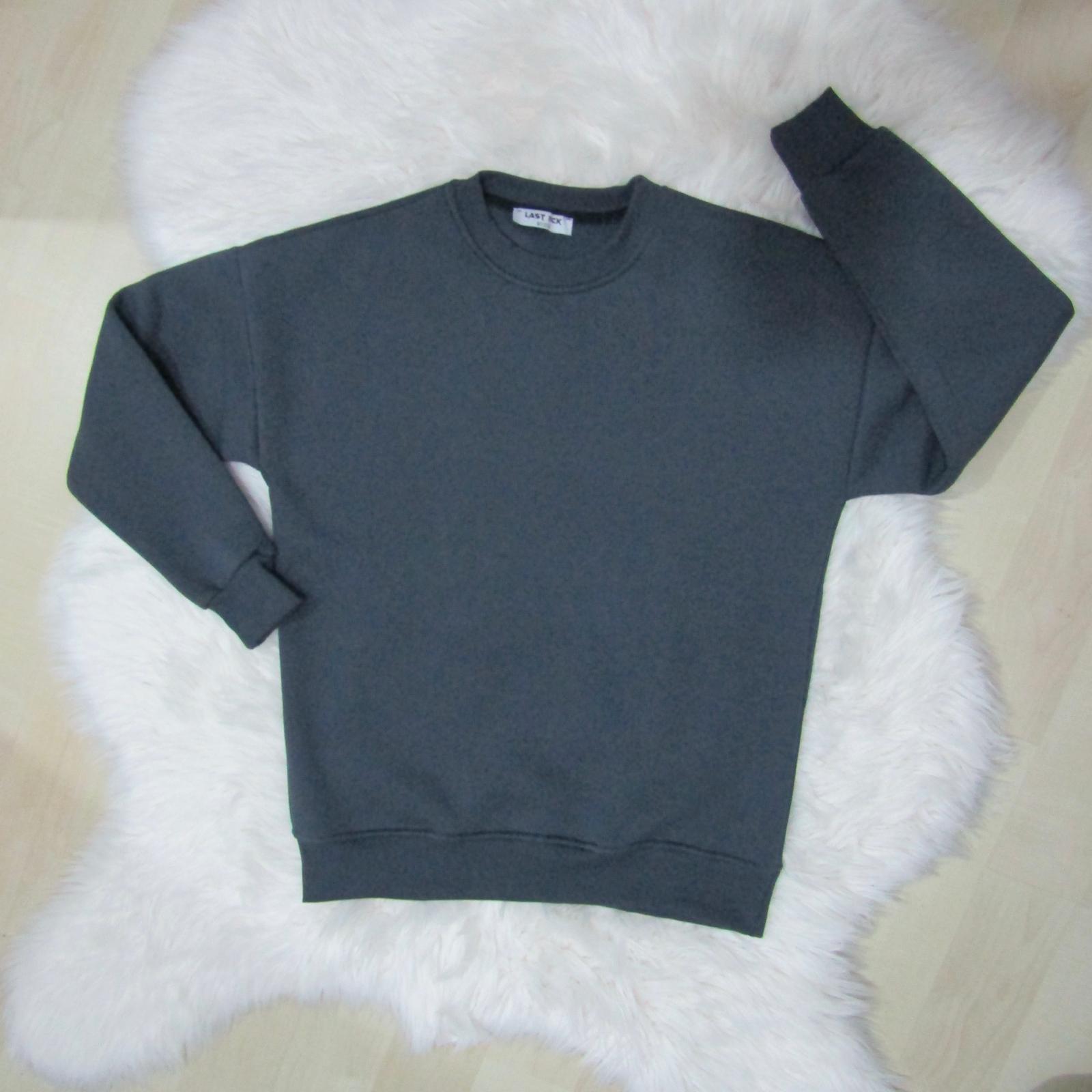 Antrasit 3 İplik Şardonlu Unisex Sweatshirt - Resim 3