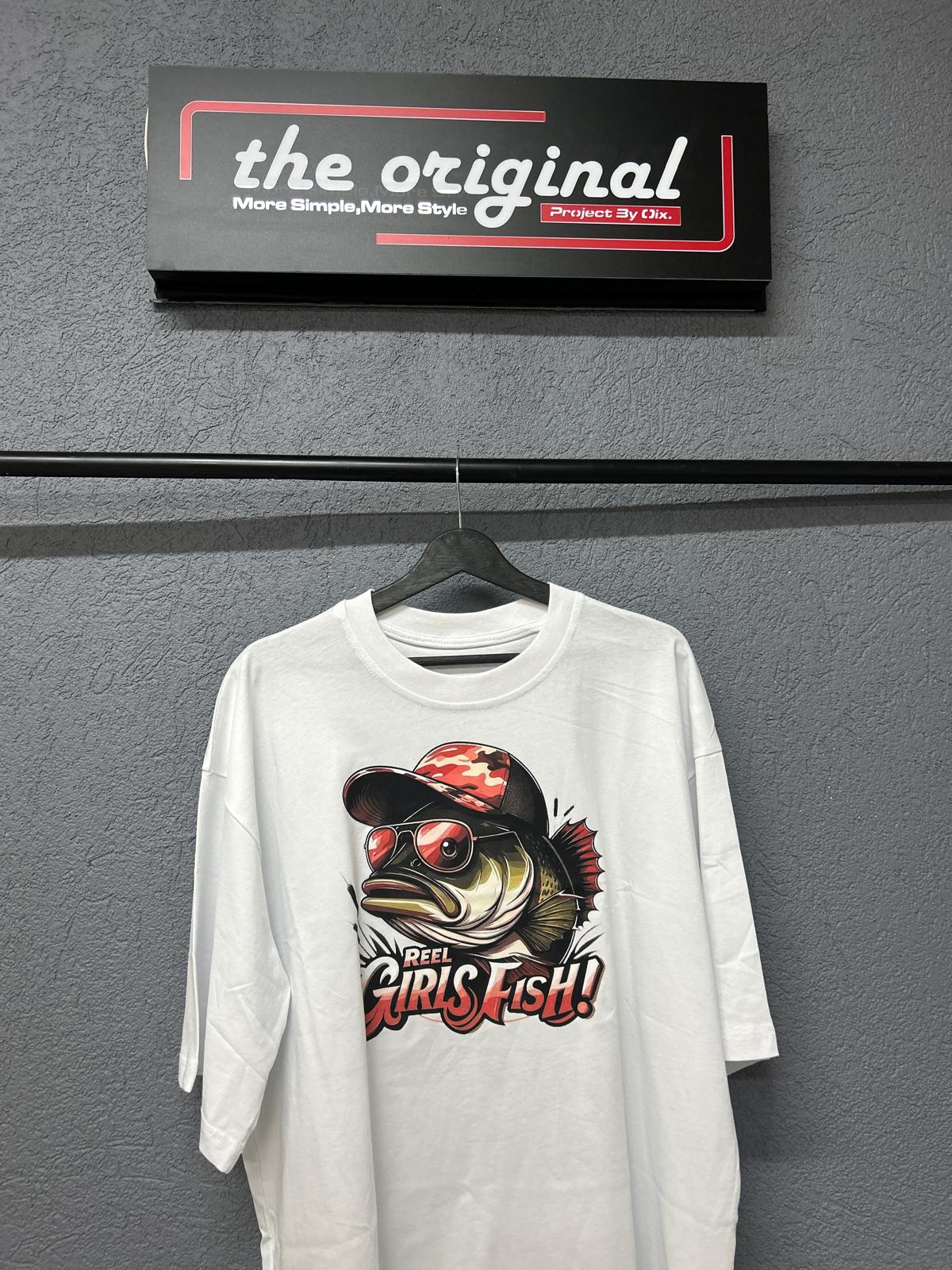 DTF Baskılı Premium Tişört – “Reel Girls Fish!”