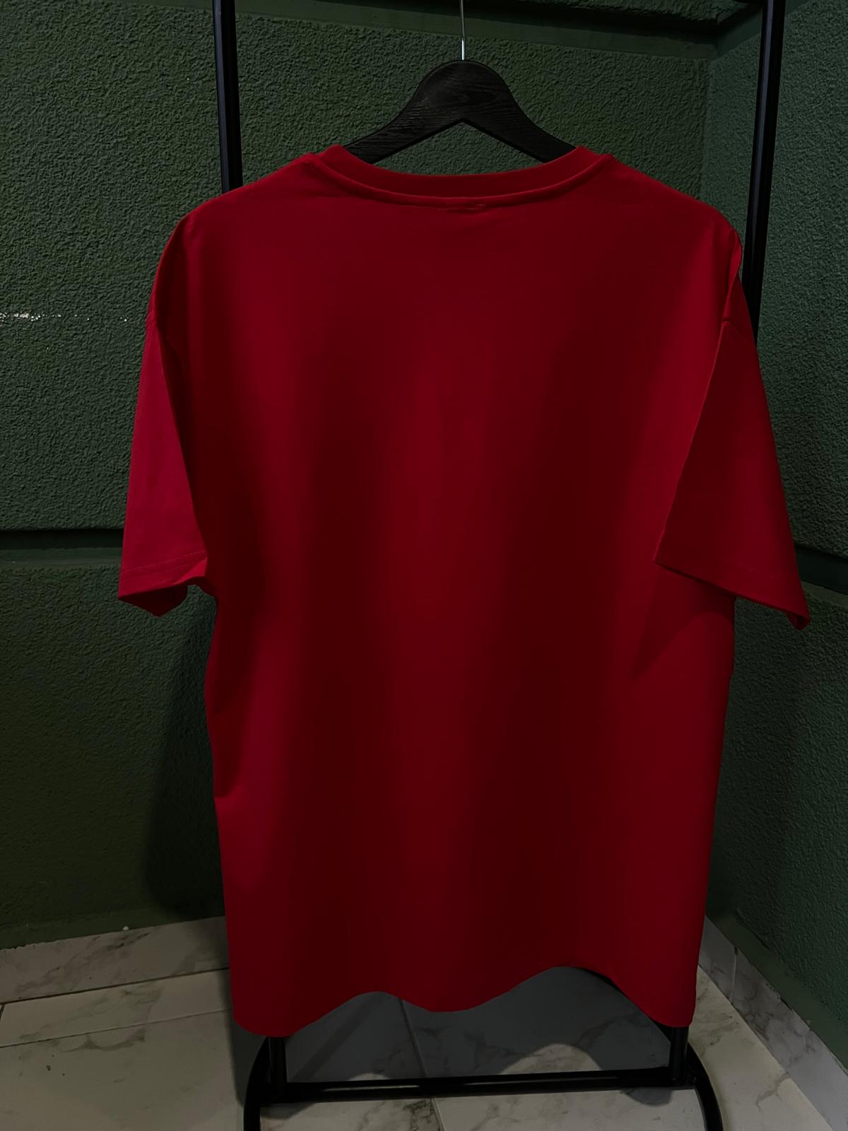 Over Size T-Shirt Kırmızı - Resim 2